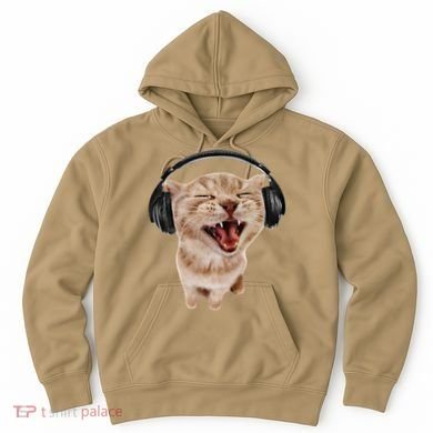 Silly Cat With Headphones Hoodie