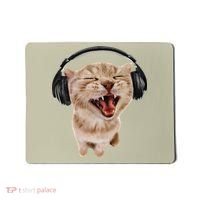 Silly Cat With Headphones Mousepad thumb 0