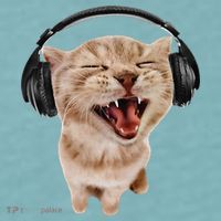 Silly Cat With Headphones Sueded Cloud Jersey T-Shirt thumb 2