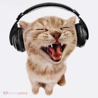 Silly Cat With Headphones Comfort Colors Garment-Dyed Hooded Sweatshirt thumb 2