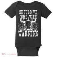 Should've Come With A Warning Western Cowboy Baby Bodysuit thumb 0
