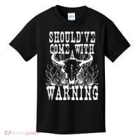 Should've Come With A Warning Western Cowboy Kids T-Shirt thumb 0