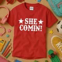 She Comin! Western Cowboy Cowgirl Kids T-Shirt thumb 3