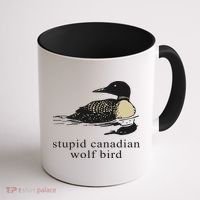 Stupid Canadian Wolf Bird Coffee Mug thumb 1