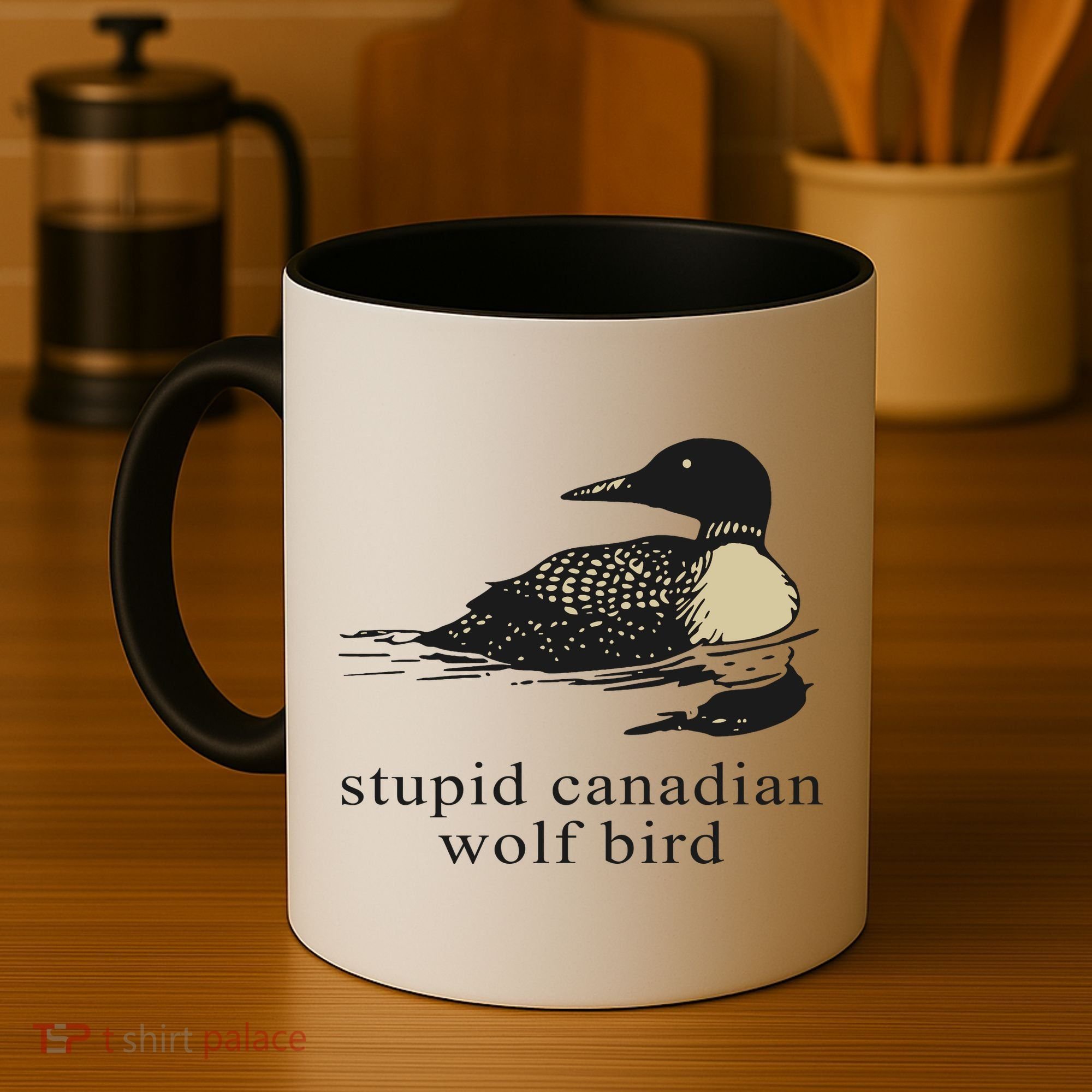 Stupid Canadian Wolf Bird Coffee Mug