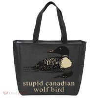 Stupid Canadian Wolf Bird Tote Bag thumb 0