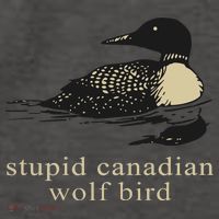 Stupid Canadian Wolf Bird Vector Backpack thumb 2