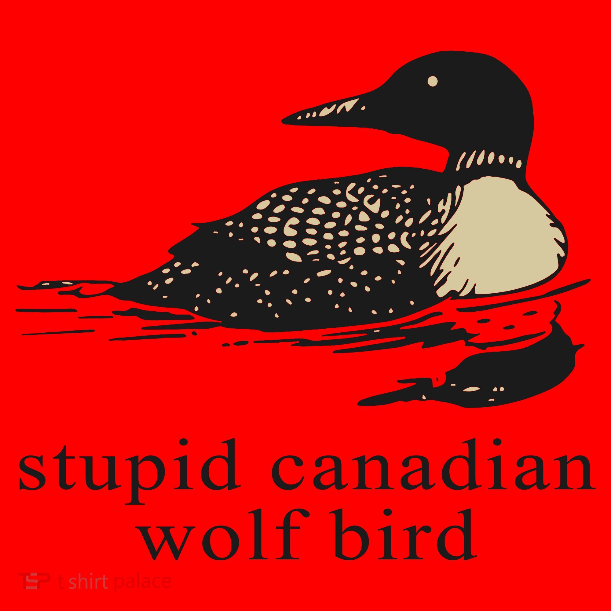Stupid Canadian Wolf Bird Santa Hat