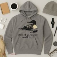 Stupid Canadian Wolf Bird Hoodie thumb 3