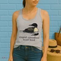 Stupid Canadian Wolf Bird Women's Tank Top thumb 2