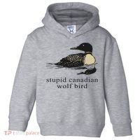Stupid Canadian Wolf Bird Toddler Hoodie thumb 0