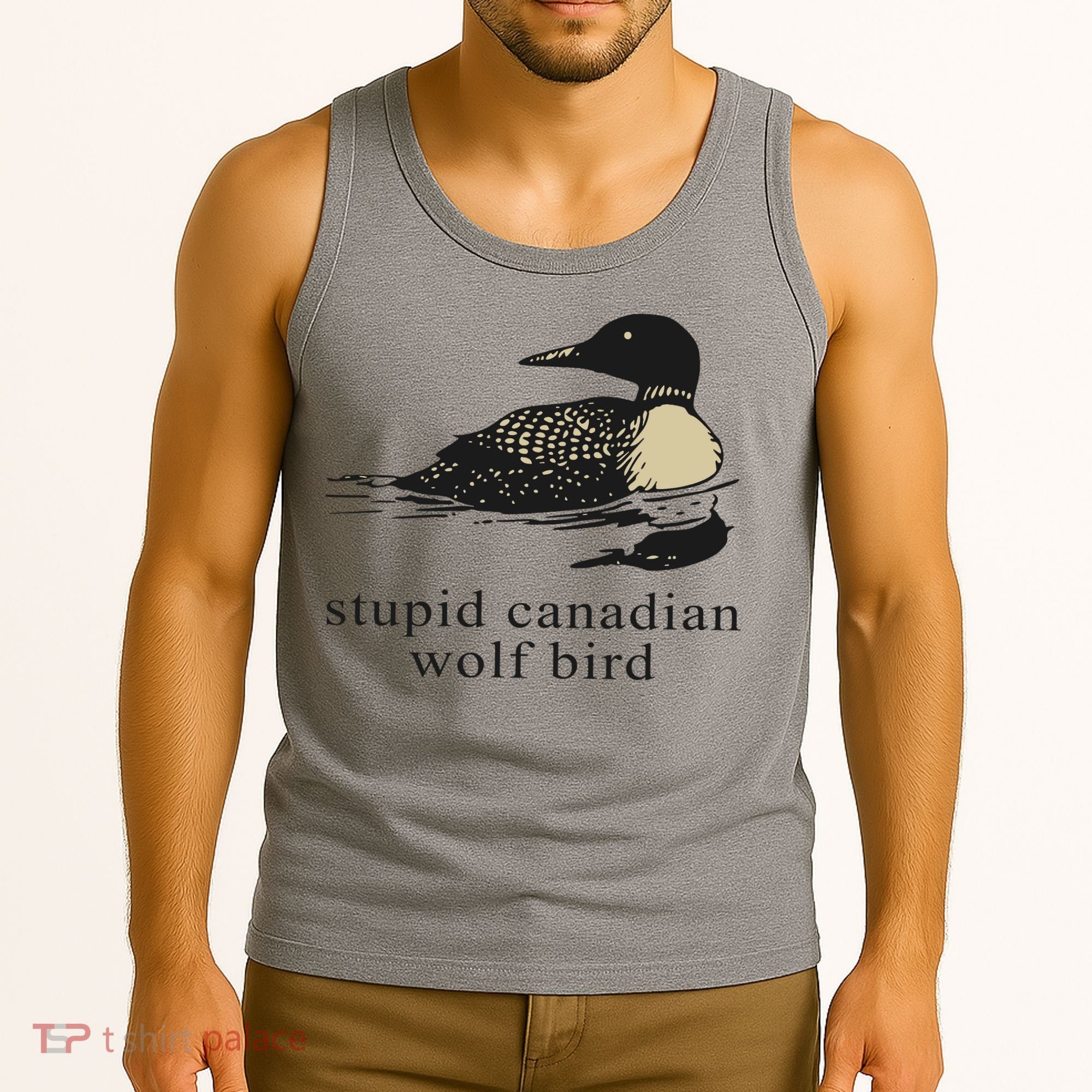 Stupid Canadian Wolf Bird Tank Top