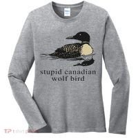 Stupid Canadian Wolf Bird Women's Long Sleeve Shirt thumb 0