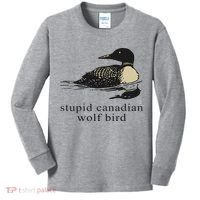 Stupid Canadian Wolf Bird Kids Long Sleeve Shirt thumb 0