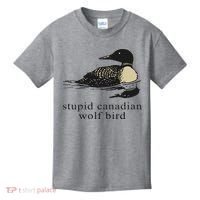 Stupid Canadian Wolf Bird Kids T-Shirt thumb 0