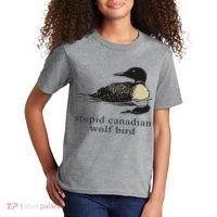 Stupid Canadian Wolf Bird Kids T-Shirt thumb 2