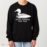 Stupid Canadian Wolf Bird Funny Meme Women's Sweatshirt thumb 0