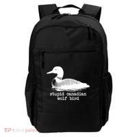 Stupid Canadian Wolf Bird Funny Meme Backpack thumb 0