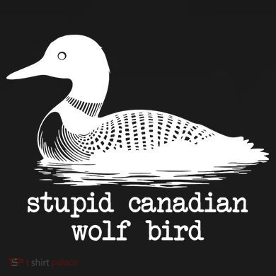 Stupid Canadian Wolf Bird Funny Meme Sustainable Bucket Hat