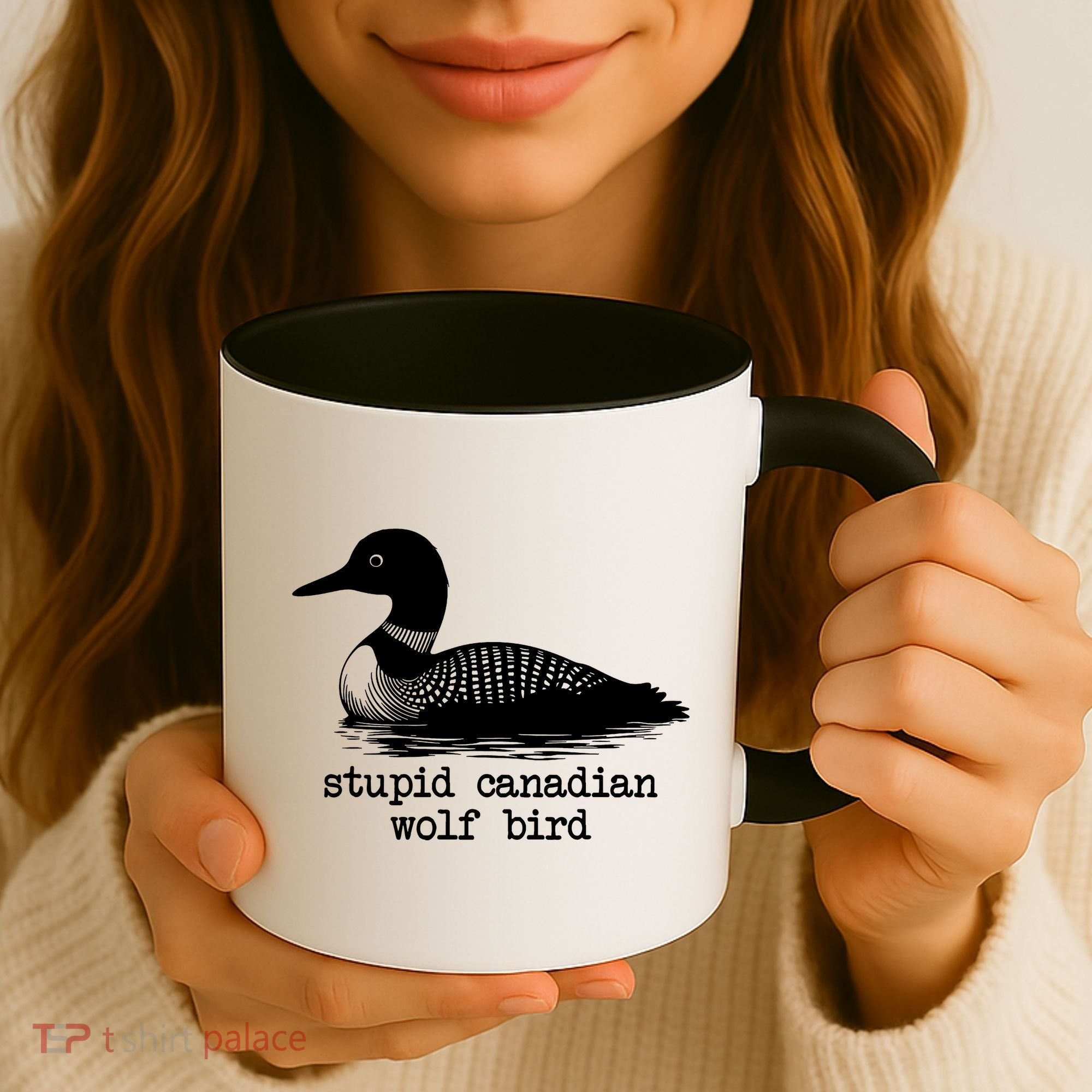 Stupid Canadian Wolf Bird Funny Meme Coffee Mug