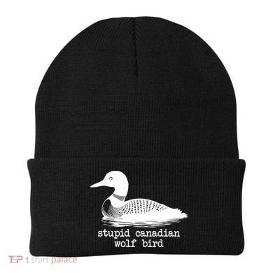 Stupid Canadian Wolf Bird Funny Meme Beanie