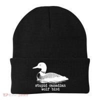Stupid Canadian Wolf Bird Funny Meme Beanie thumb 0