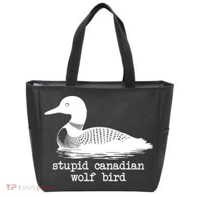 Stupid Canadian Wolf Bird Funny Meme Tote Bag