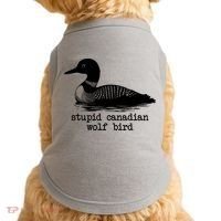 Stupid Canadian Wolf Bird Funny Meme Doggie Tank thumb 0
