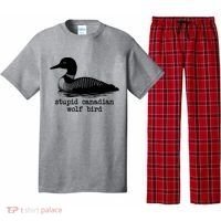 Stupid Canadian Wolf Bird Funny Meme Pajama Set thumb 0
