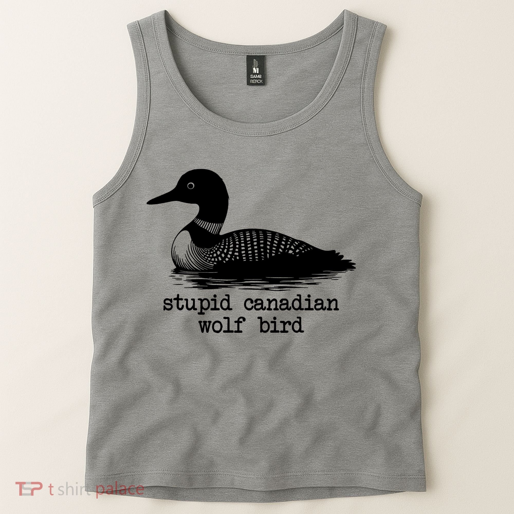 Stupid Canadian Wolf Bird Funny Meme Tank Top
