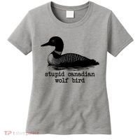 Stupid Canadian Wolf Bird Funny Meme Women's T-Shirt thumb 0