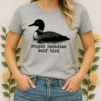 Stupid Canadian Wolf Bird Funny Meme Women's T-Shirt thumb 2