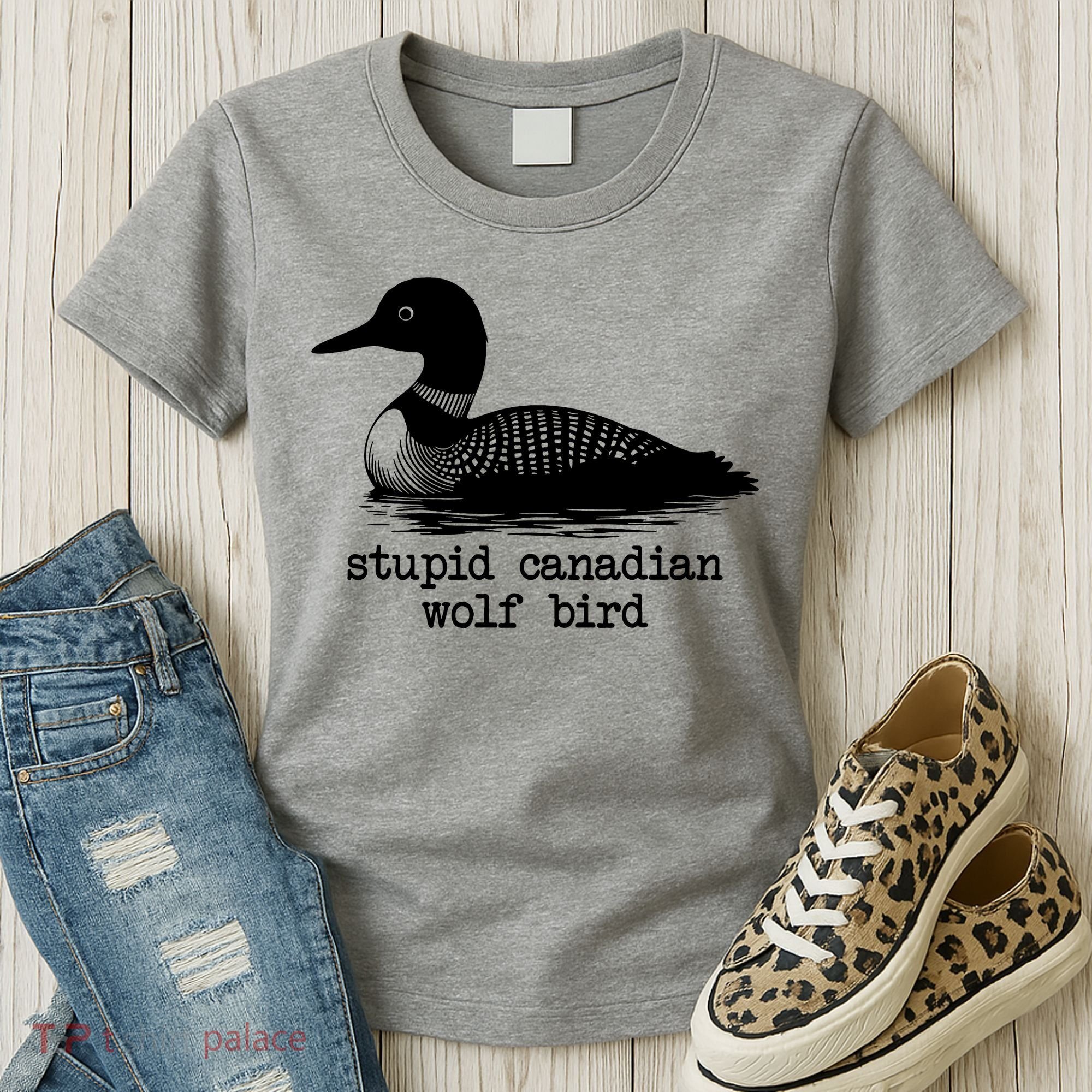 Stupid Canadian Wolf Bird Funny Meme Women's T-Shirt