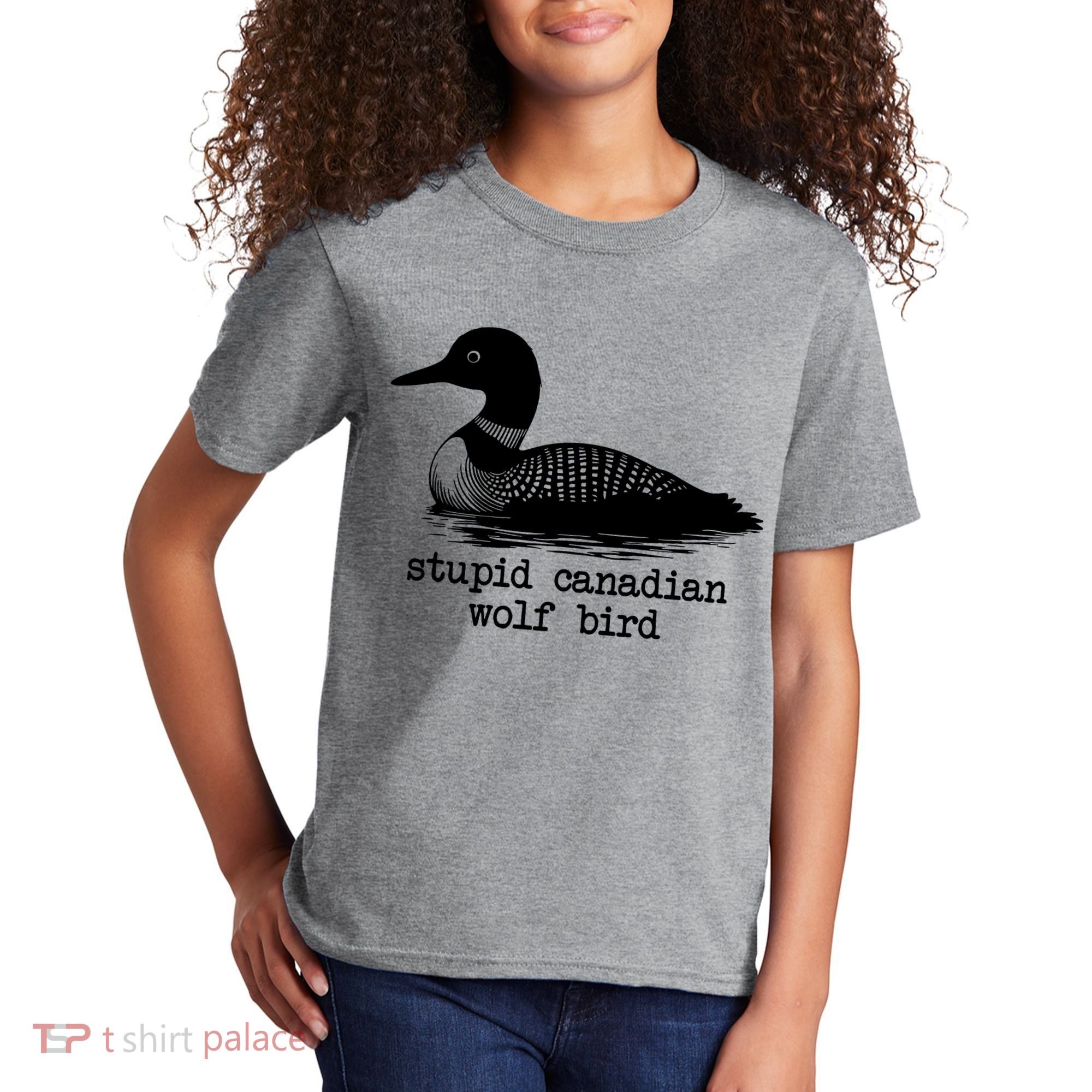 Stupid Canadian Wolf Bird Funny Meme Kids T-Shirt