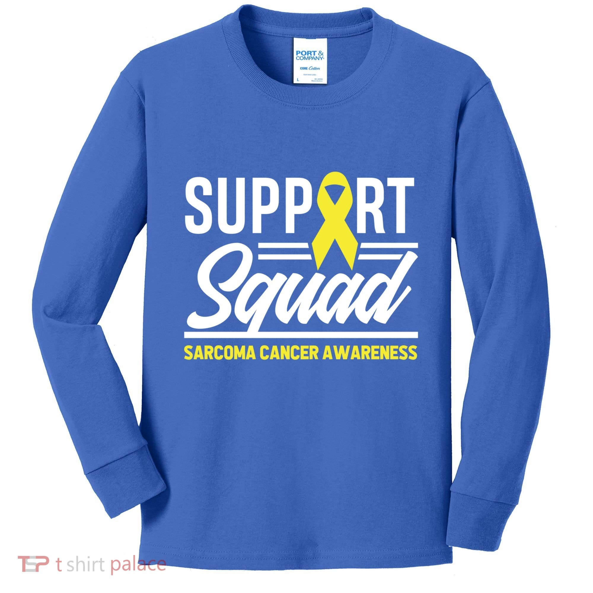 Sarcoma Cancer Warrior Support Squad Sarcoma Awareness Gift Kids Long Sleeve Shirt