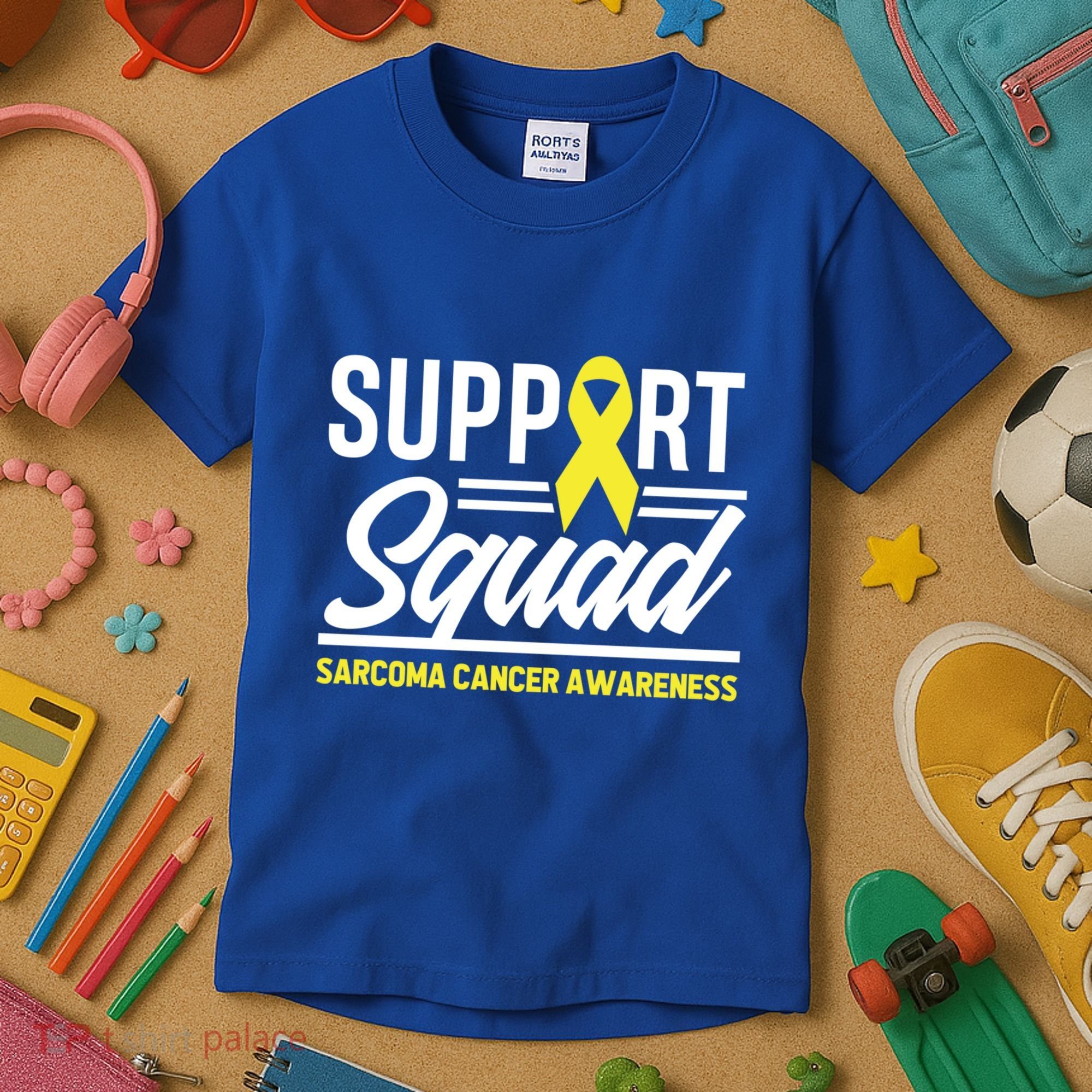 Sarcoma Cancer Warrior Support Squad Sarcoma Awareness Gift Kids T-Shirt