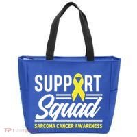 Sarcoma Cancer Warrior Support Squad Sarcoma Awareness Gift Tote Bag thumb 0
