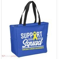 Sarcoma Cancer Warrior Support Squad Sarcoma Awareness Gift Tote Bag thumb 2