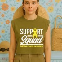 Sarcoma Cancer Warrior Support Squad Sarcoma Awareness Gift Garment-Dyed Women's Muscle Tee thumb 4