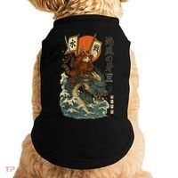 Samurai Cat With Sea Dragon Fantasy Art Doggie Tank thumb 0