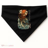 Samurai Cat With Sea Dragon Fantasy Art USA-Made Doggie Bandana thumb 0