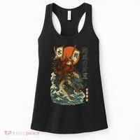Samurai Cat With Sea Dragon Fantasy Art Women's Tank Top thumb 0