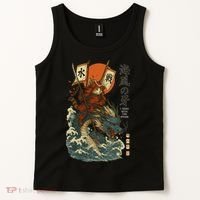Samurai Cat With Sea Dragon Fantasy Art Tank Top thumb 2