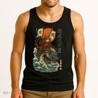 Samurai Cat With Sea Dragon Fantasy Art Tank Top thumb 3