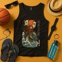 Samurai Cat With Sea Dragon Fantasy Art Tank Top thumb 4
