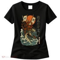 Samurai Cat With Sea Dragon Fantasy Art Women's T-Shirt thumb 0