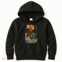 Samurai Cat With Sea Dragon Fantasy Art Kids Hoodie thumb 0