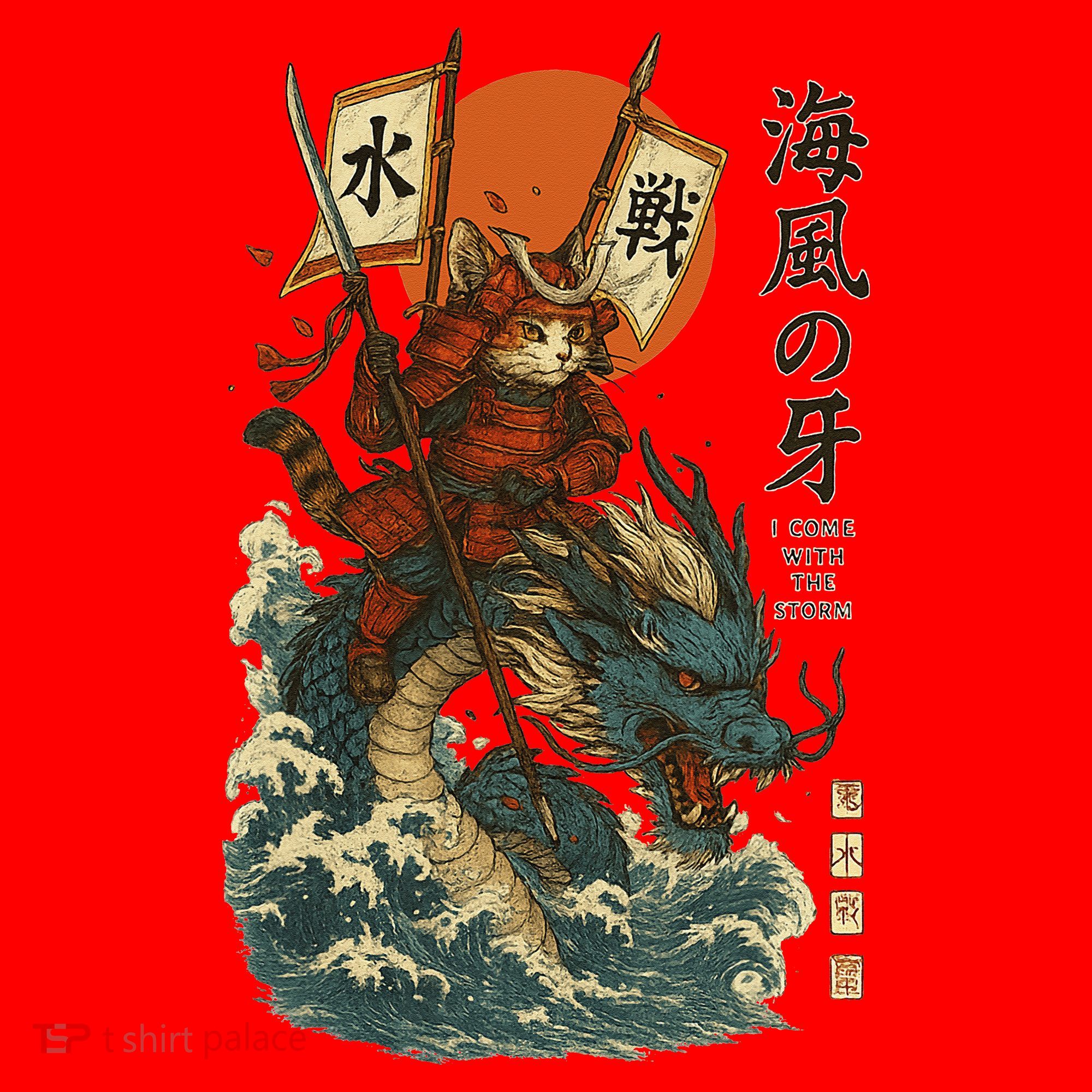 Samurai Cat With Sea Dragon Fantasy Art Santa Hat