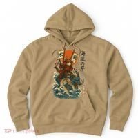 Samurai Cat With Sea Dragon Fantasy Art Hoodie thumb 0