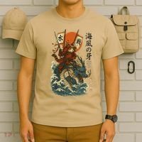 Samurai Cat With Sea Dragon Fantasy Art T-Shirt thumb 6